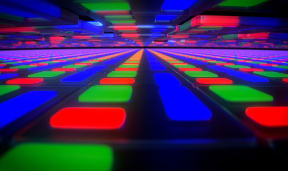 Bloques de colores que representan la tecnología OLED