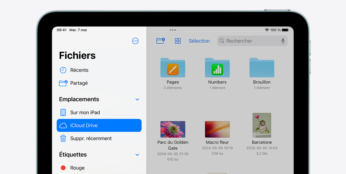 iPad Air showcasing the Files app.