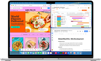 MacBook Air με πολλαπλά apps ανοιχτά