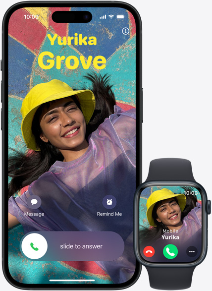 Panggilan masuk dapat dijawab melalui iPhone atau Apple Watch.