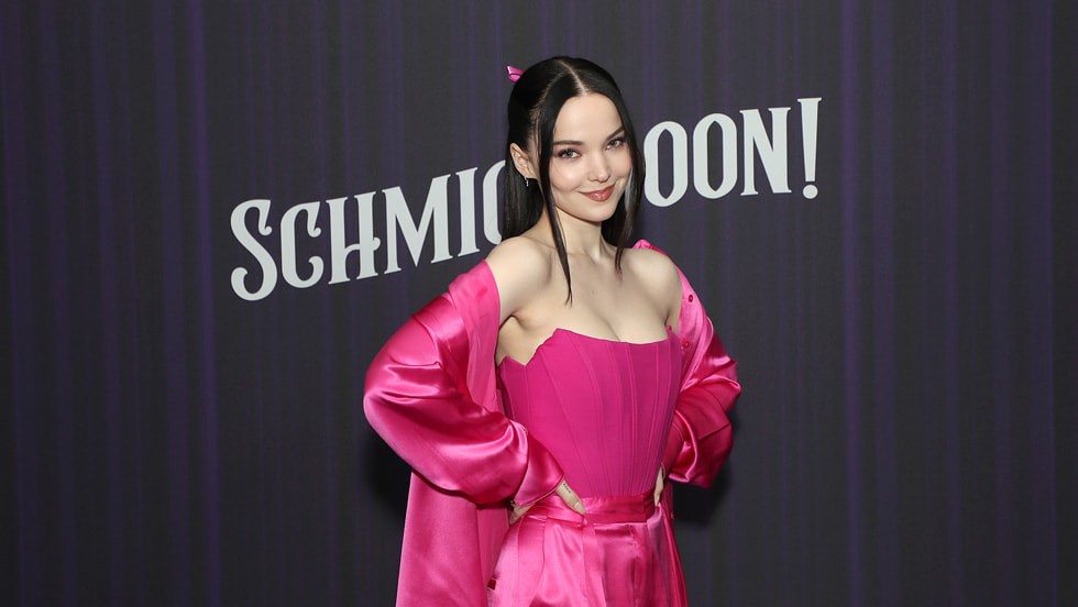 Dove Cameron attends the photo call for season two of the Apple TV+ widely acclaimed comedy “Schmigadoon!” at the Park Lane Hotel