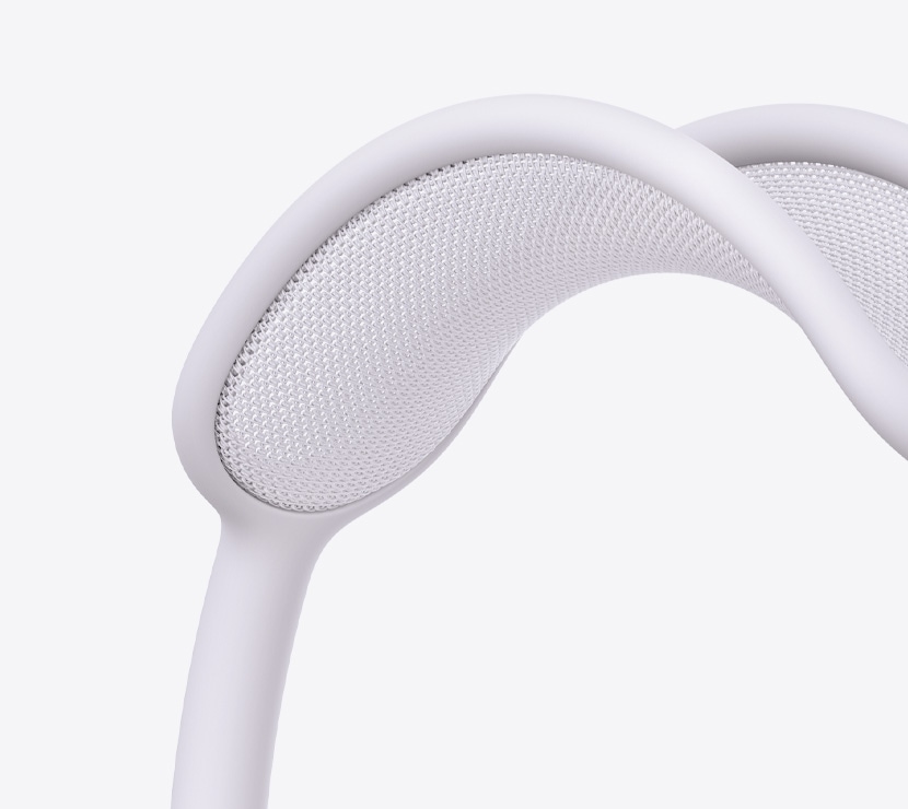  A close-up of the AirPods Max canopy.