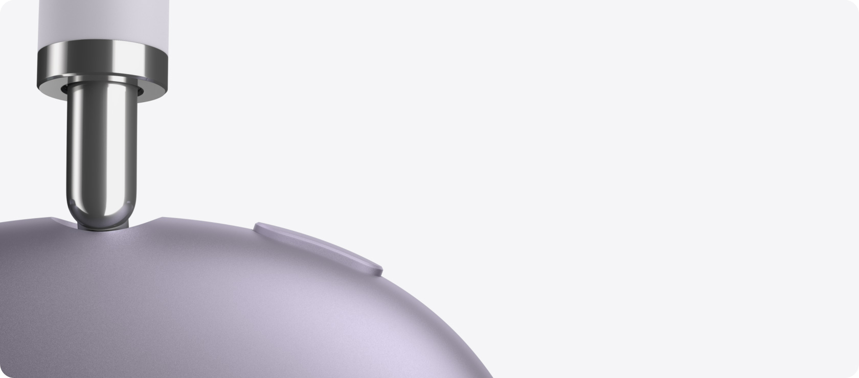  A close-up of the side of AirPods Max.