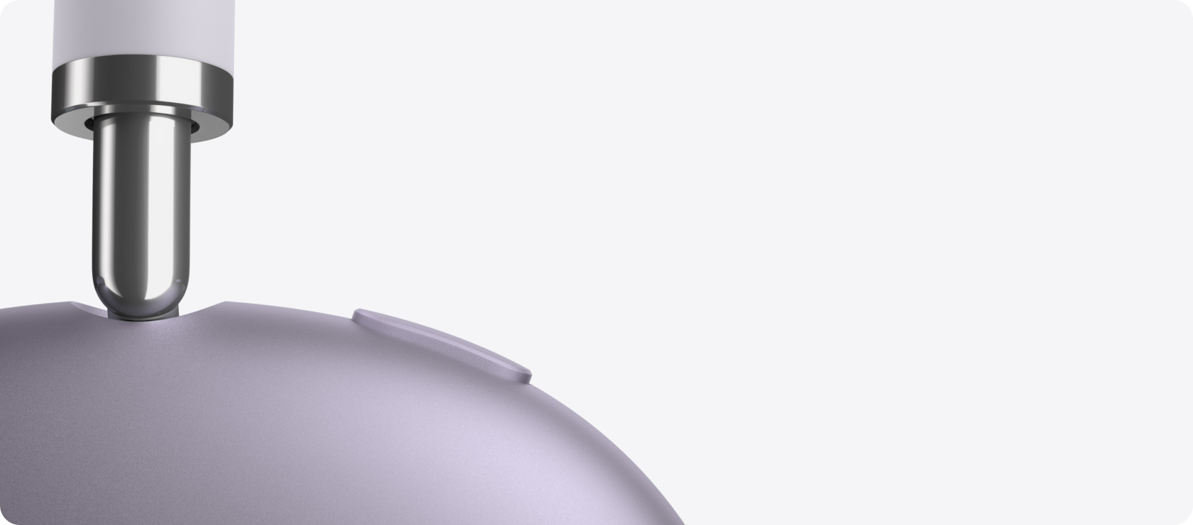 A close‑up of the side of AirPods Max.