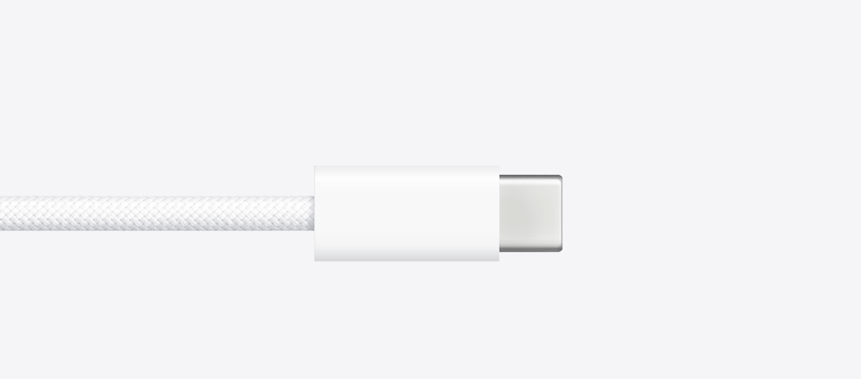 A close-up of a USB-C charging cord.