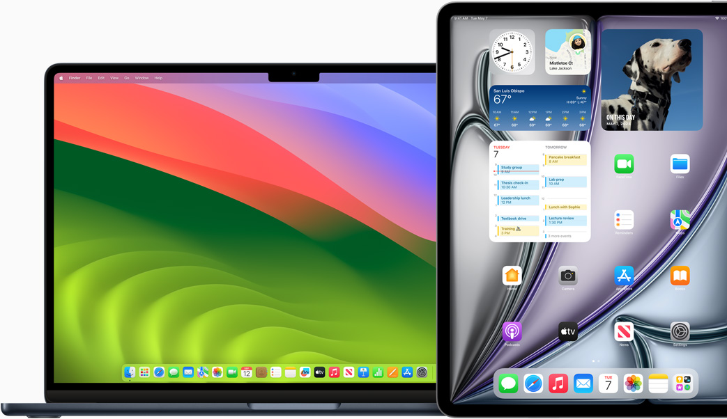 MacBook Air和iPad屏幕显示