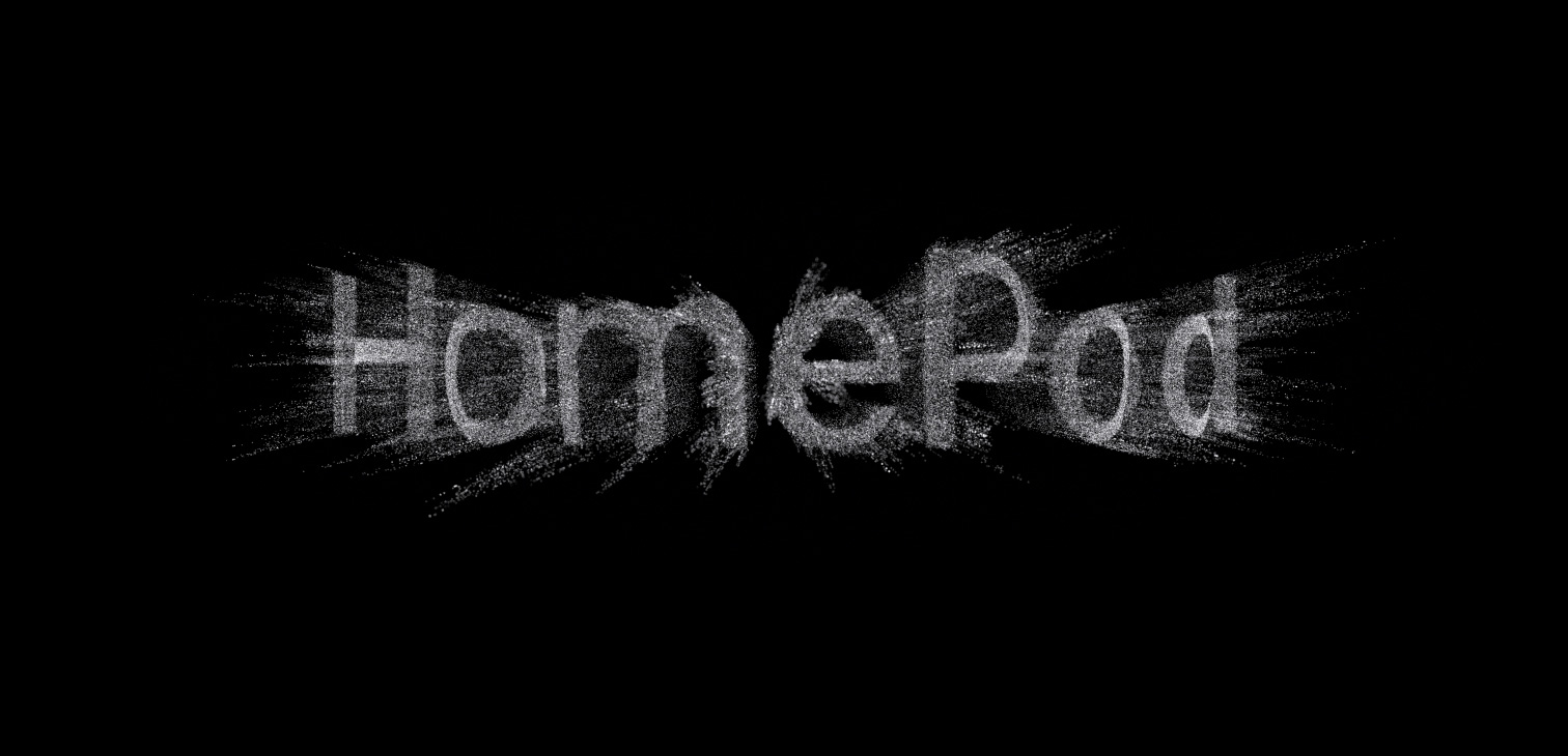 HomePod-logotyp av pulserande partiklar