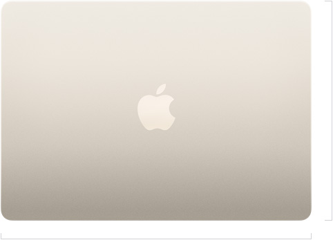 閉じた状態の13インチMacBook Airの外観。中央にAppleのロゴがある