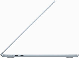 天藍色 MacBook Air 側面圖