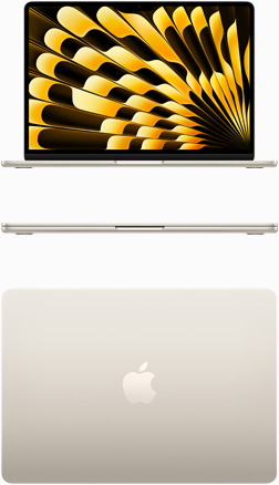 星光色 MacBook Air 正面圖及俯視圖