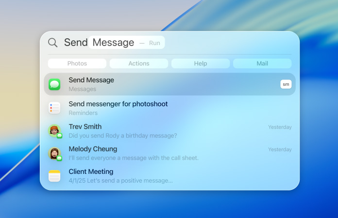 Esempi di utilizzo di Spotlight per l’invio di messaggi