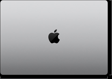 16" MacBook Pro Gehäuse, zugeklappt, Apple Logo in der Mitte