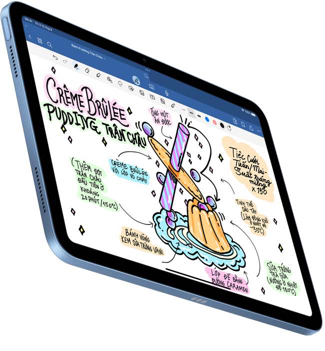 Một tài liệu viết tay được thực hiện trên ứng dụng Goodnotes 6 hiển thị trên một iPad.