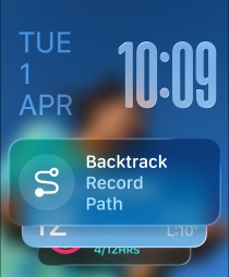 Three Apple Watch models, centre in Natural color, face shows Smart Stack with Backtrack widget, right in Jet Black, face shows Workout screen, left in Rose Gold, face with Sleep score