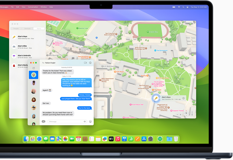 O app Buscar é mostrado em um MacBook Air