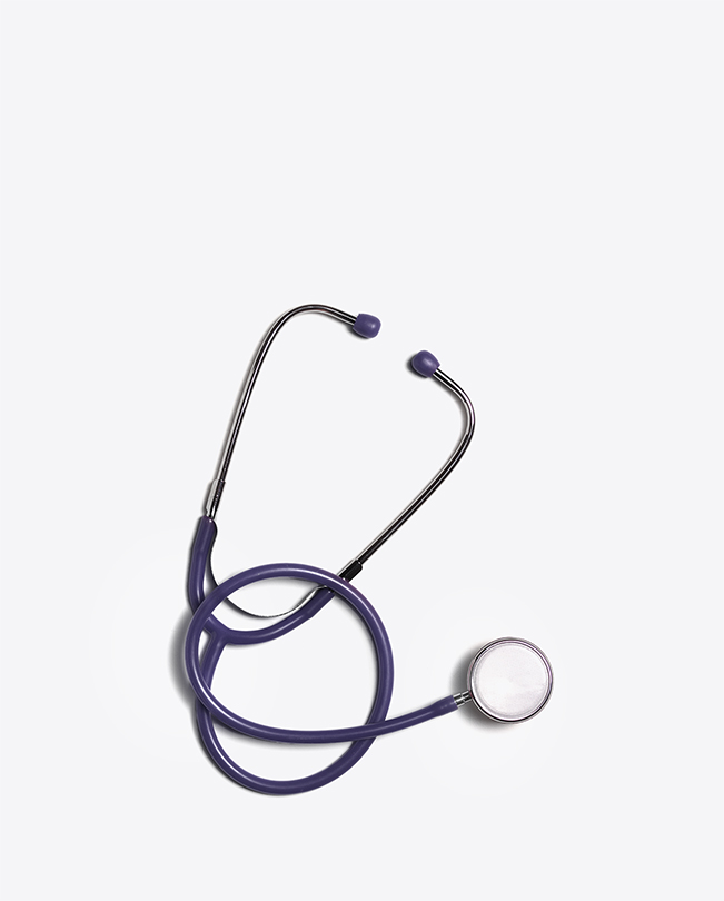Stethoscope on a white background.