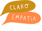 Birinde İspanyolca claro ve diğerinde de empatia kelimeleri olan iki adet renkli konuşma balonu