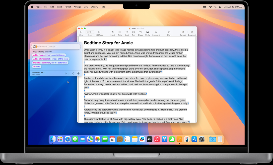 Se muestra la funcionalidad Redactar en Herramientas de Escritura en un MacBook