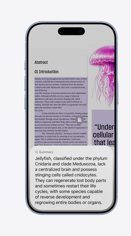 Ecrã do iPhone a mostrar a Inteligência visual a ser usada para decorar uma casa