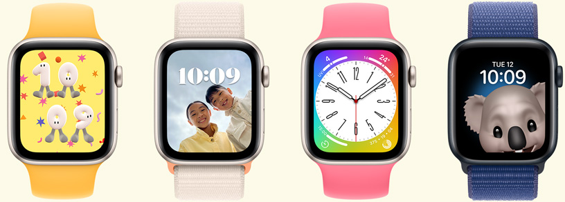 Apple Watches with fun and funny faces on them.