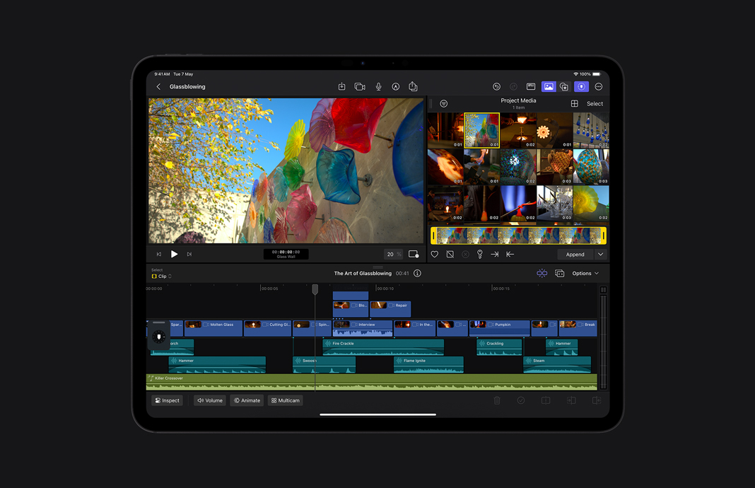 HDR Image being edited in Final Cut Pro for iPad on iPad.