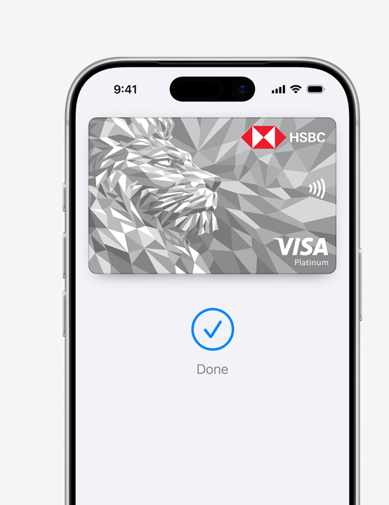 Partical iPhone screen display, showing Mastercard being used in Apple Pay