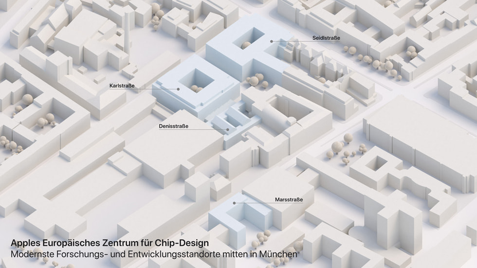 Übersichtsplan des Europäischen Zentrums für Chip-Design von Apple.
