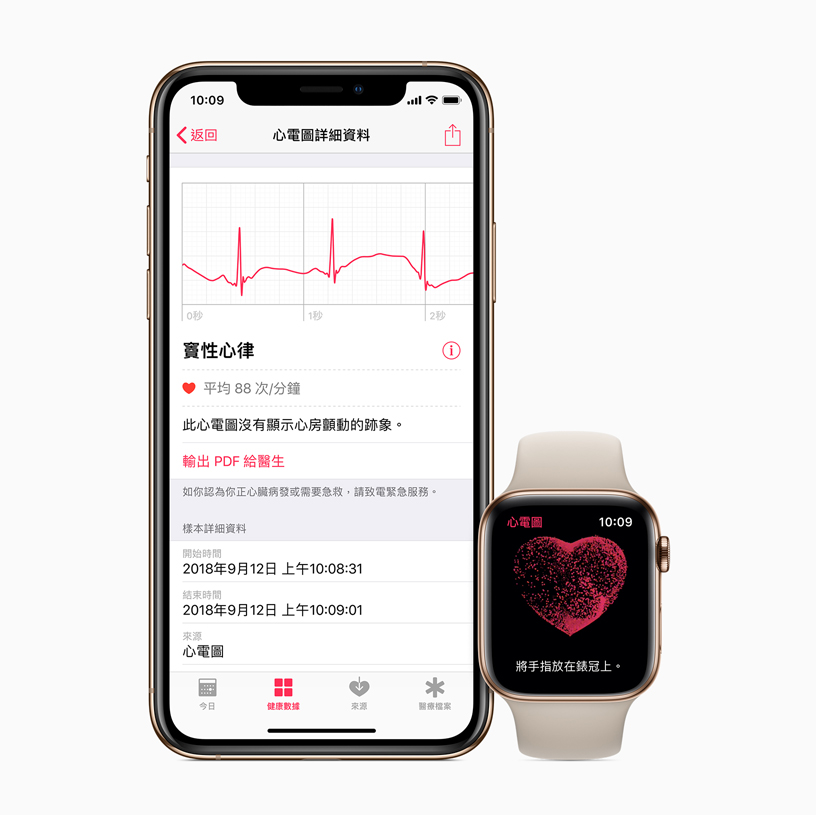 iPhone 及 Apple Watch 上的「健康」 app。
