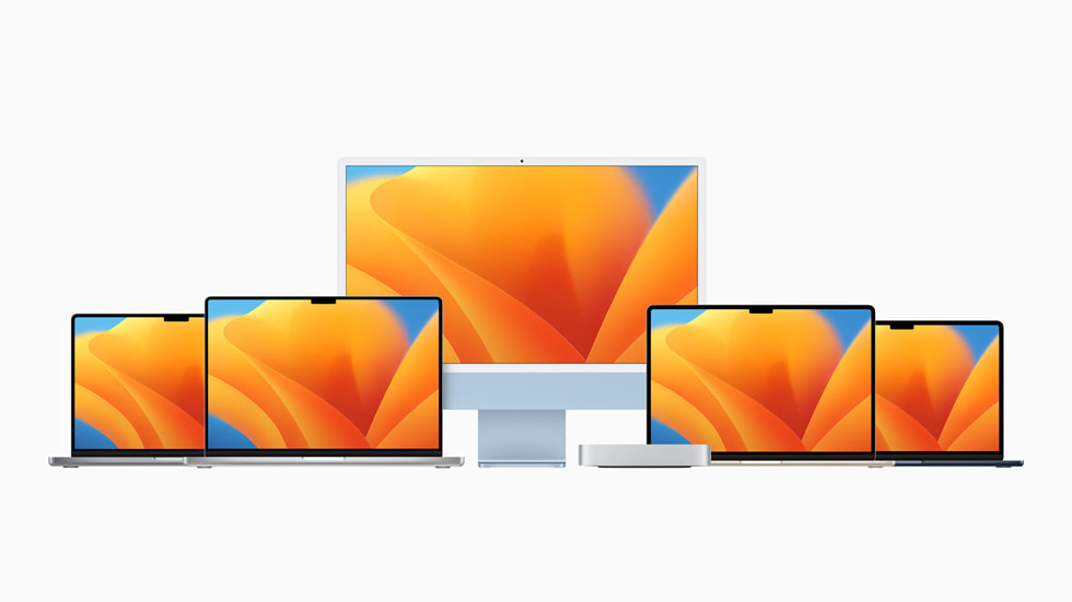 صورة تعرض تشكيلة مجموعة أجهزة Mac.