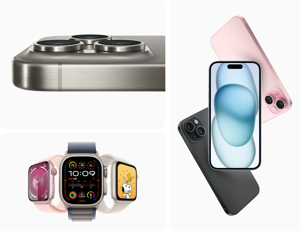 Se muestran los nuevos modelos de iPhone 15 y Apple Watch.
