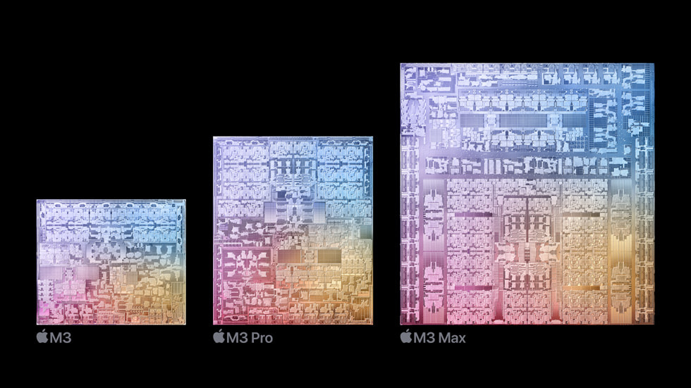 De architectuur van M3, M3 Pro en M3 Max.