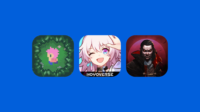 I loghi delle app Afterplace, Honkai: Star Rail e Vampire Survivors.