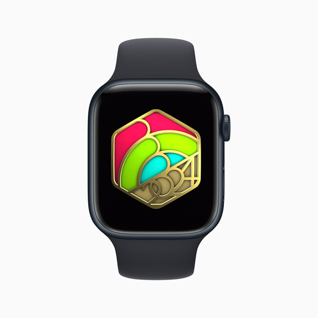 El premio Ring in the New Year de Actividad en un Apple Watch.
