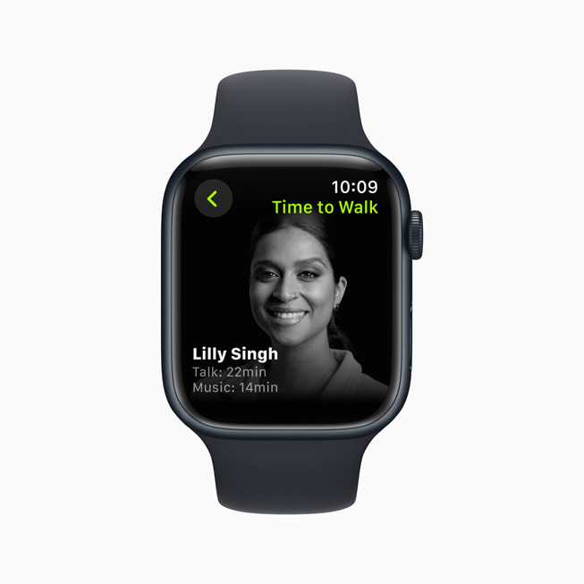 Hora de Andar con Lilly Singh en un iPhone y un Apple Watch.