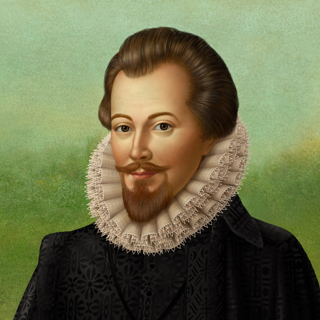 A portrait of composer John Dowland from Apple Music Classical.