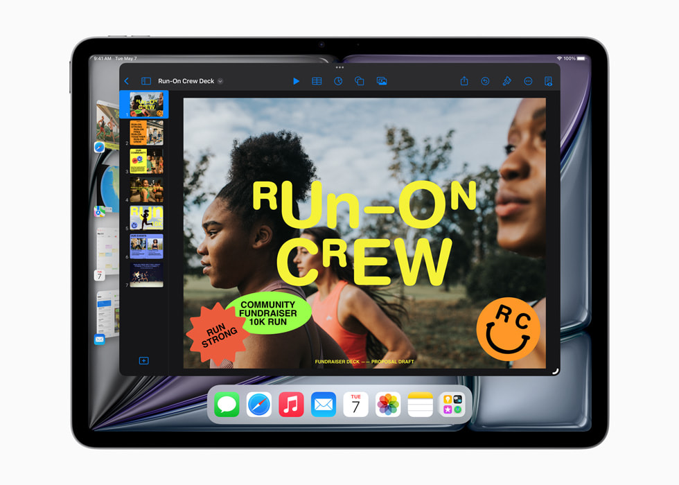 「幕前調度」顯示於新款 iPad Air 上。