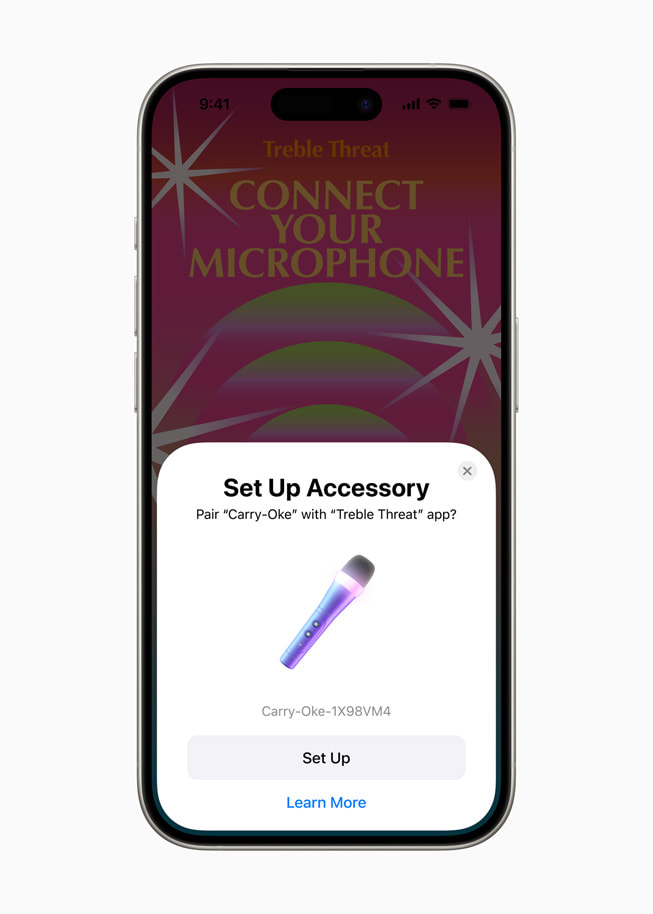Accessory Setup Kit แสดงบนหน้าจอ iPhone 15 Pro