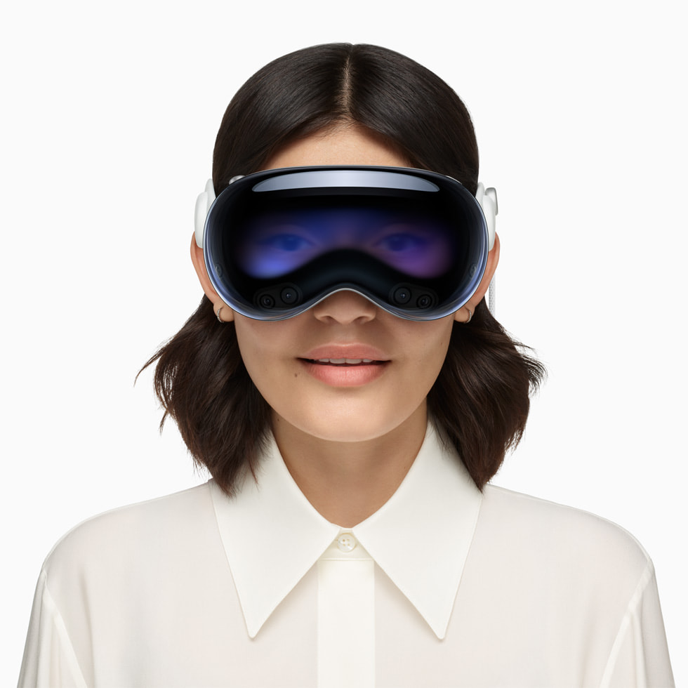 A person wearing Apple Vision Pro.