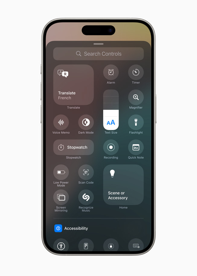 iPhone 15 Pro viser galleri med kontroller.