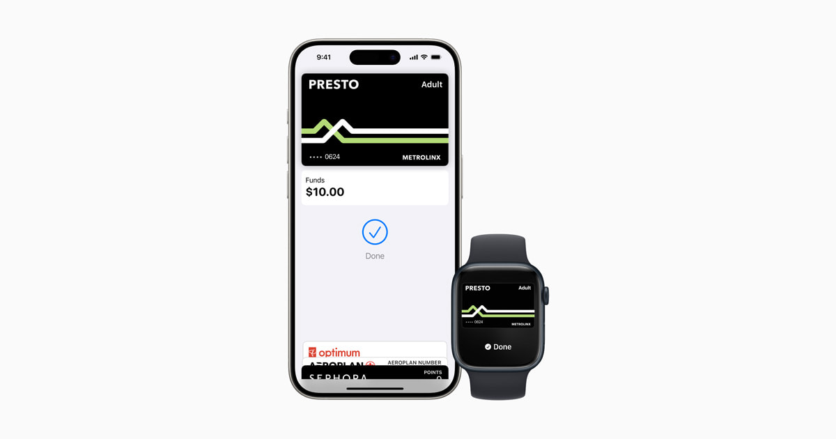 Apple and Metrolinx introduce PRESTO card for iPhone and Apple Watch