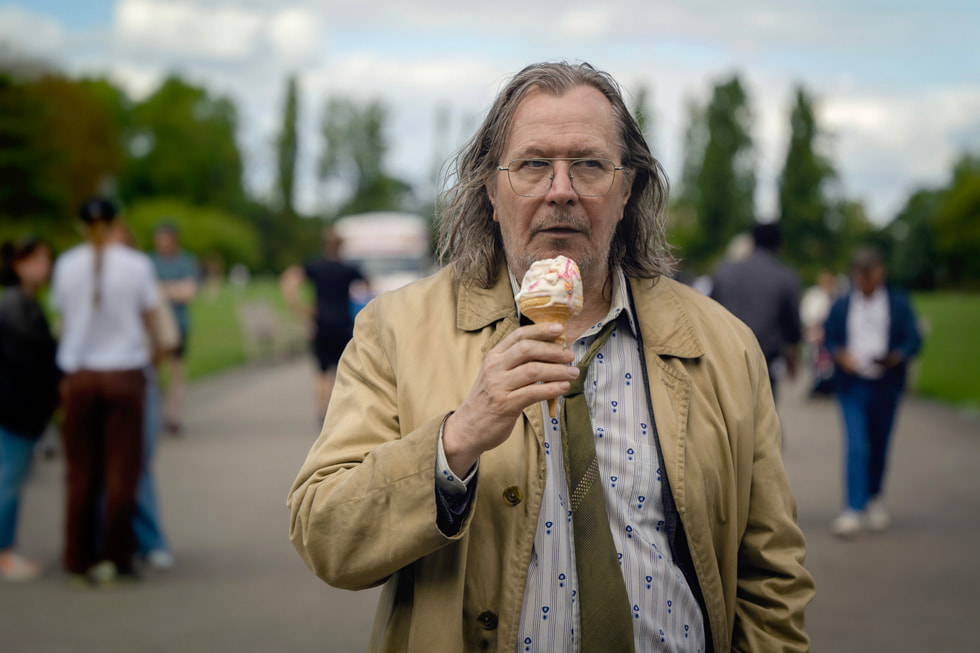 A still from Apple TV+ drama “Slow Horses” featuring actor Gary Oldman.