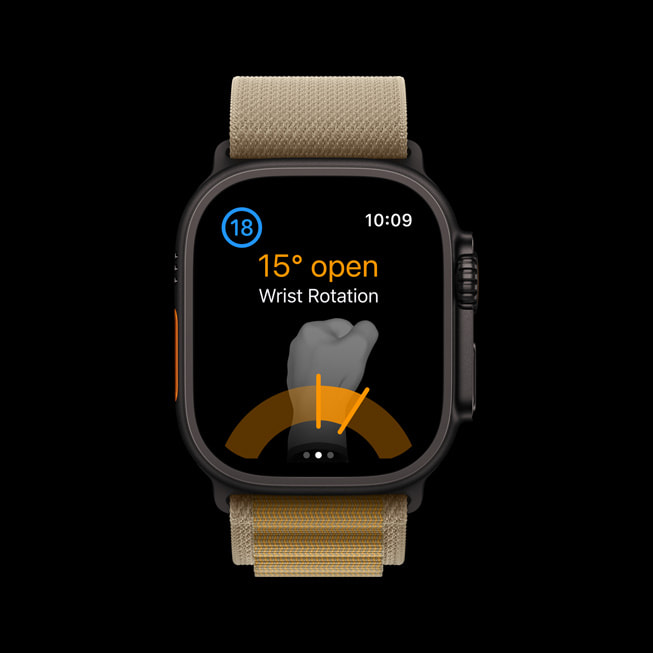 Un Apple Watch Ultra 2 che mostra un’app per il golf.