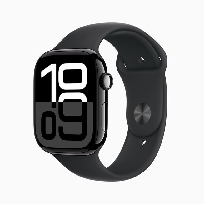 全新曜石黑色拋光鋁金屬款式的 Apple Watch Series 10。