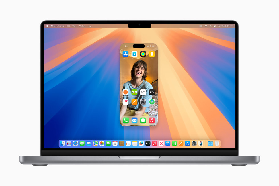 An iPhone Home Screen displayed on MacBook Pro.