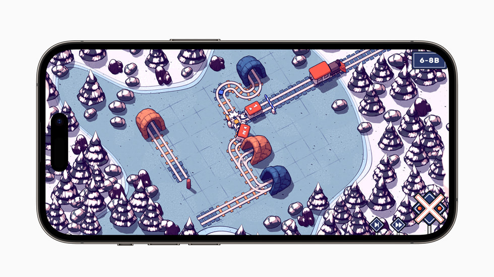 Le jeu Railbound sur un iPhone 14 Pro.