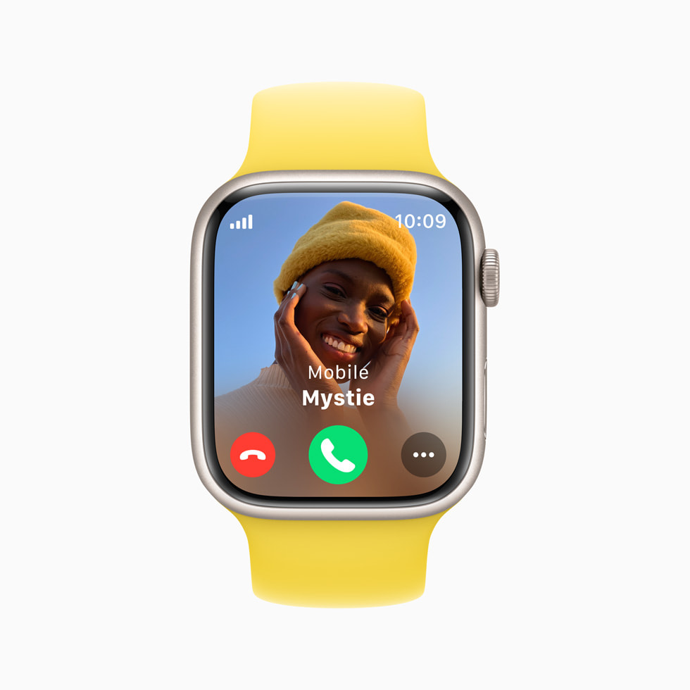 Telefoontje dat binnenkomt op Apple Watch Series 8.