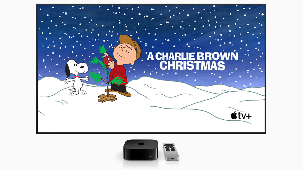 Banner promocional de *O Natal do Charlie Brown* no Apple TV+.