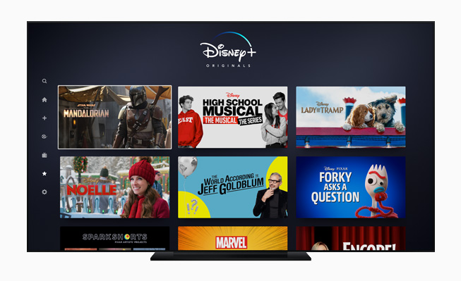 Apple TV 앱에서의 Disney+.