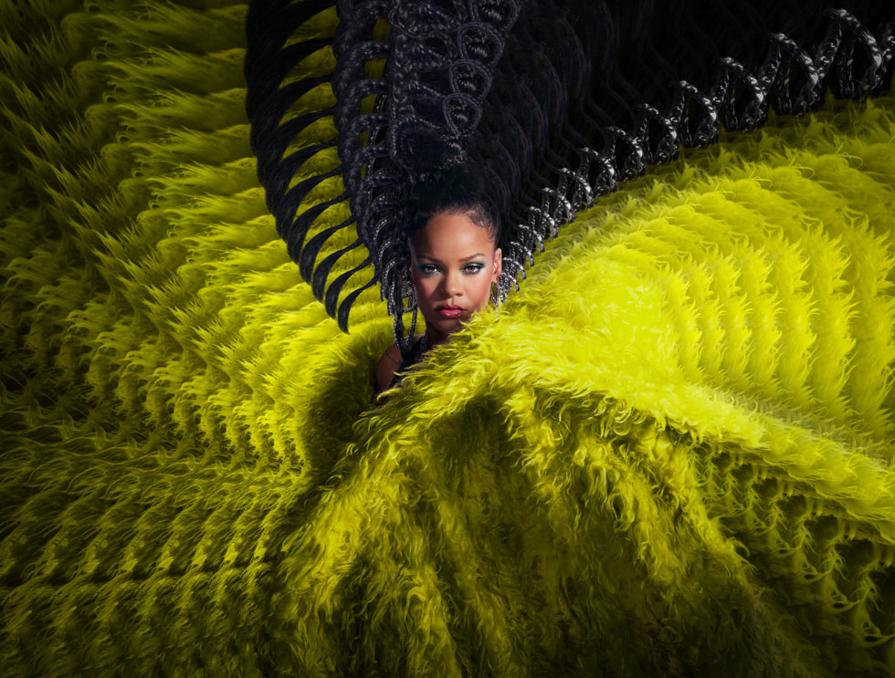 Apple Music Super Bowl LVII Devre Arası Gösterisi Rihanna Uzamsal Ses tanıtım posteri.