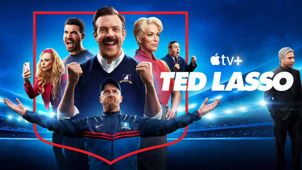 Banner della terza stagione di <i>Ted Lasso</i> su Apple TV+.